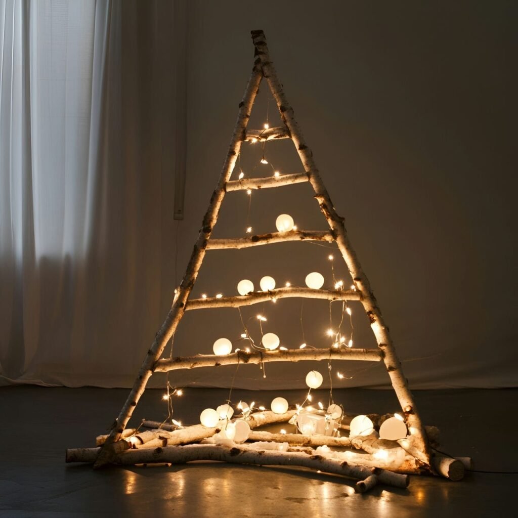 07. Simple Ladder Tree with Warm White Fairy Lights