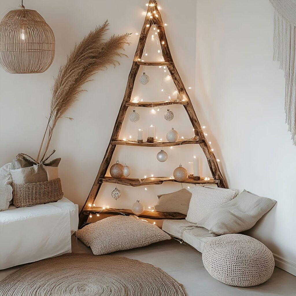 07. Simple Ladder Tree with Warm White Fairy Lights