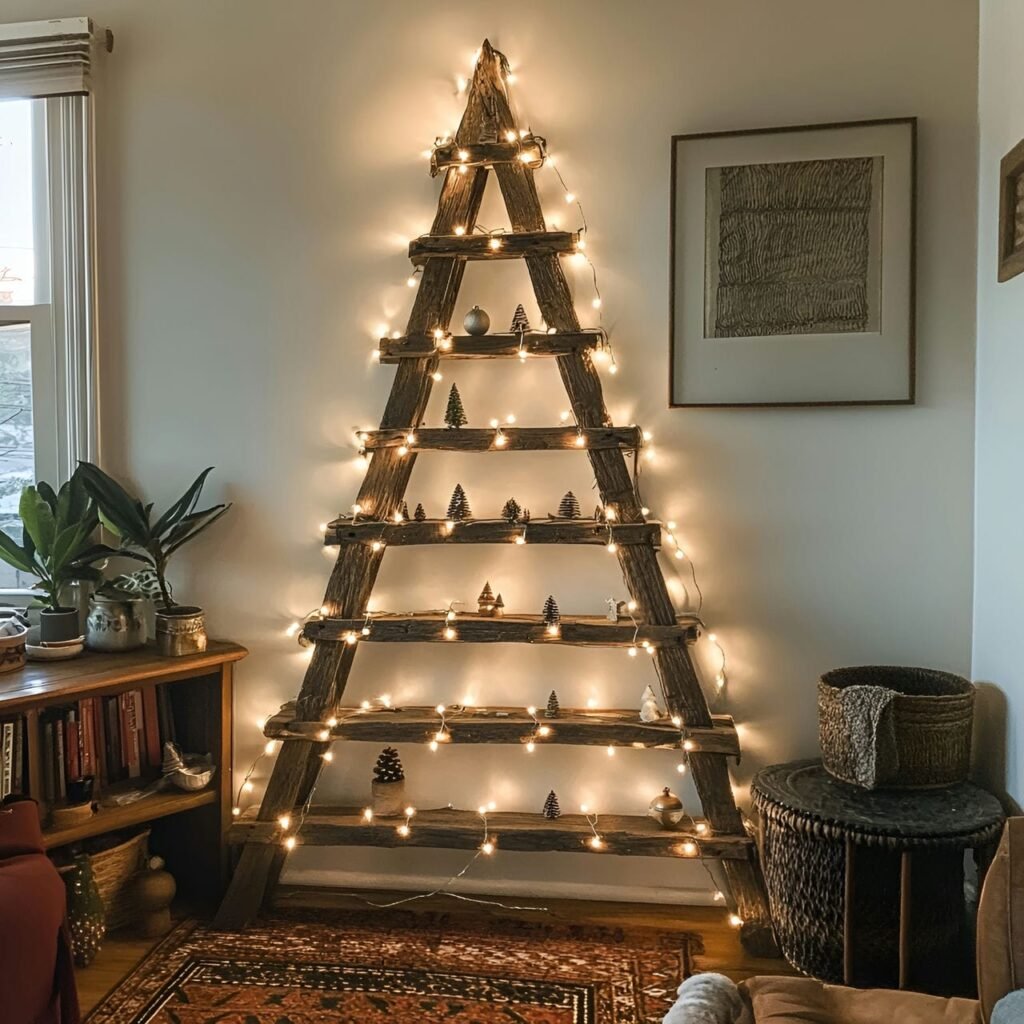 07. Simple Ladder Tree with Warm White Fairy Lights