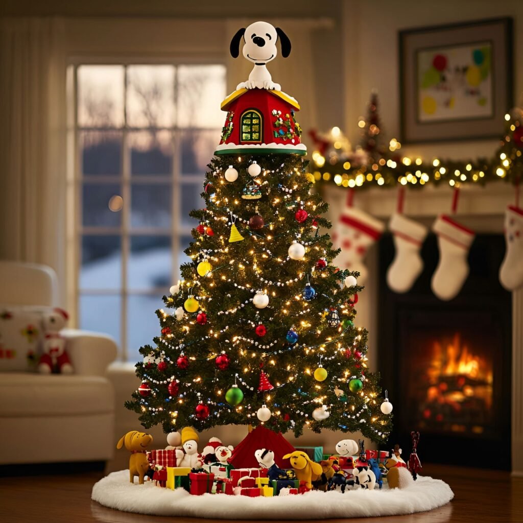 26. Peanuts Comic Strip Christmas Tree: Nostalgic Holiday Décor