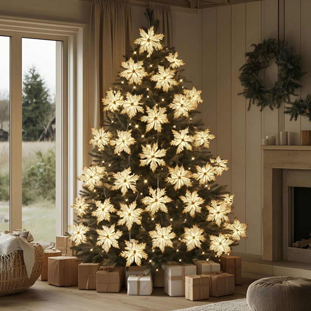 02. Snowflake Elegance Scandinavian Christmas Tree Lights