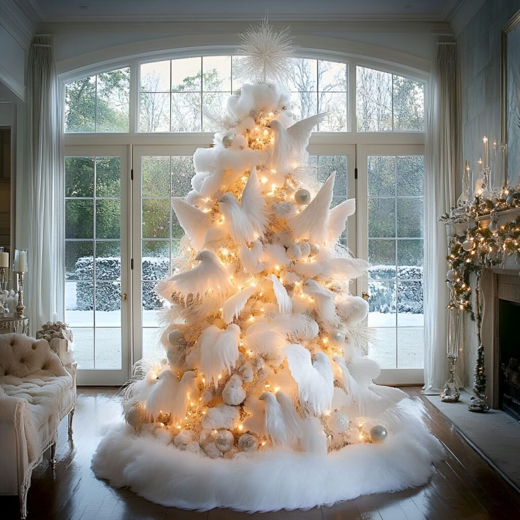 25. Angel-Themed Christmas Tree: Heavenly Décor for a Serene Holiday