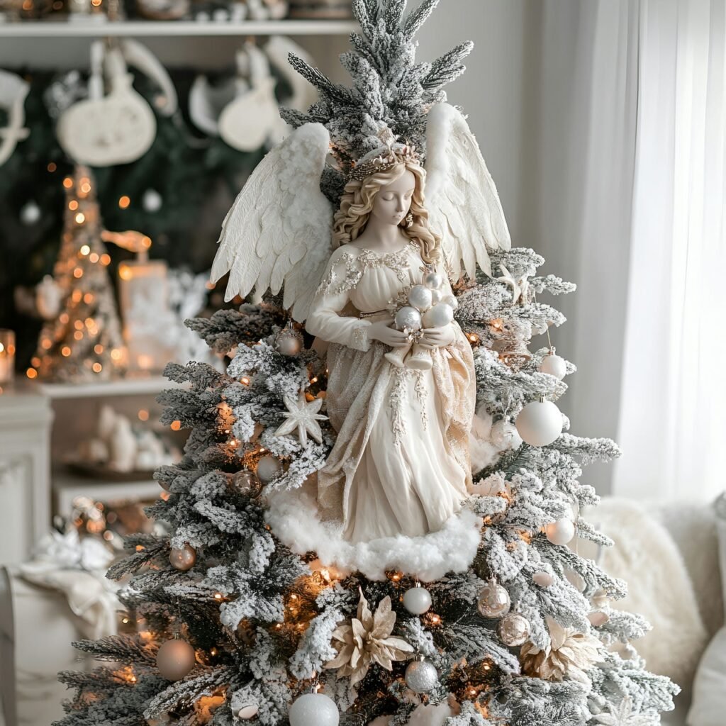 25. Angel-Themed Christmas Tree: Heavenly Décor for a Serene Holiday