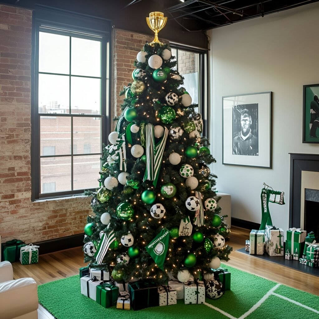 20. Sports Fan Christmas Tree: Deck the Halls with Team Spirit