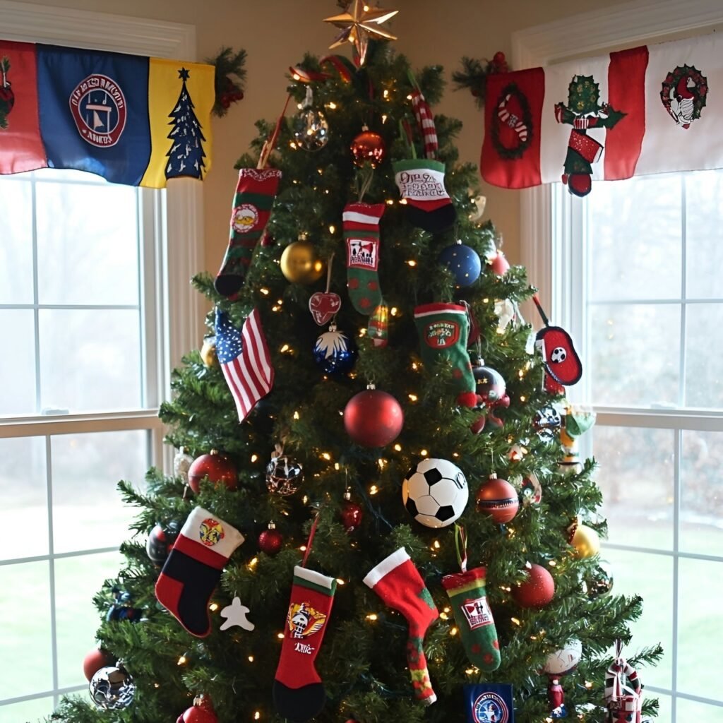 20. Sports Fan Christmas Tree: Deck the Halls with Team Spirit