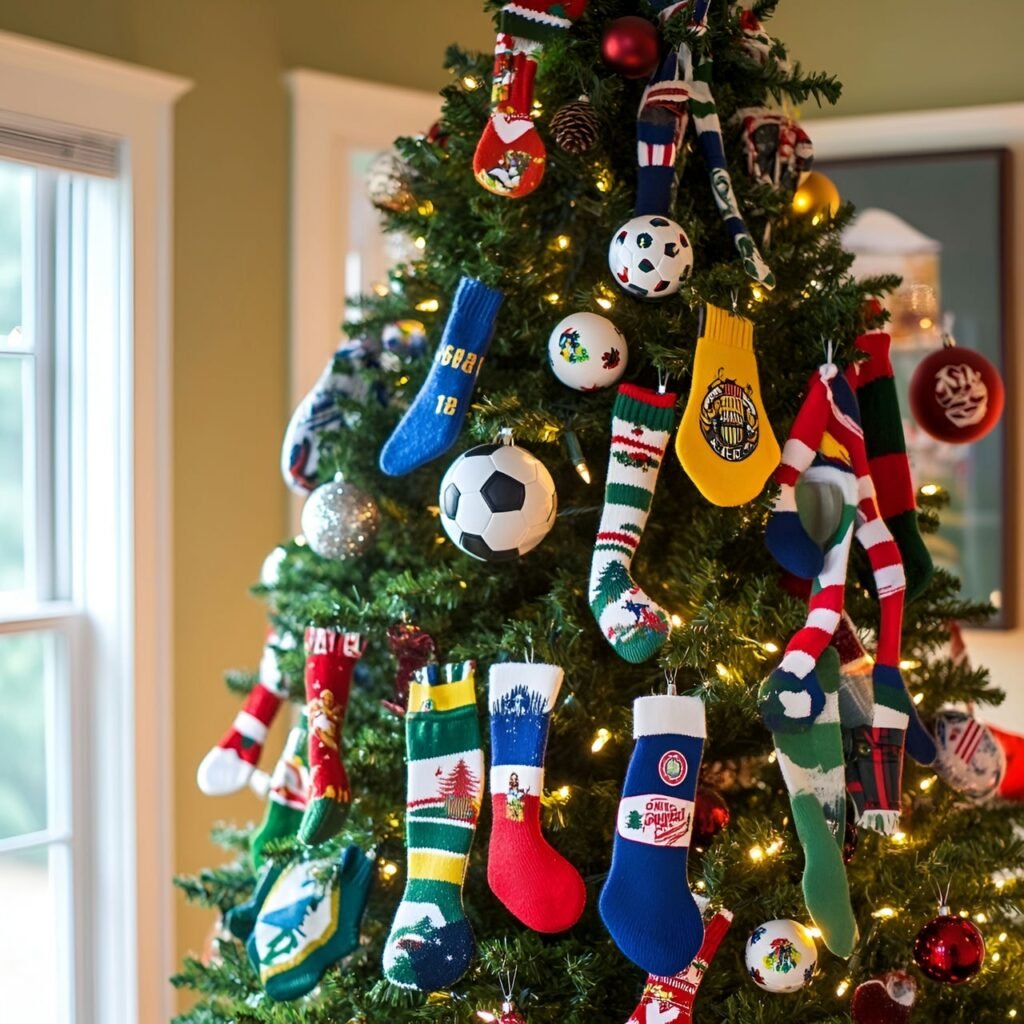 20. Sports Fan Christmas Tree: Deck the Halls with Team Spirit