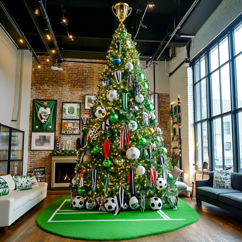 20. Sports Fan Christmas Tree: Deck the Halls with Team Spirit