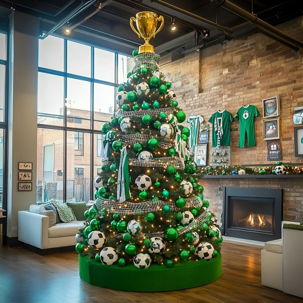 20. Sports Fan Christmas Tree: Deck the Halls with Team Spirit