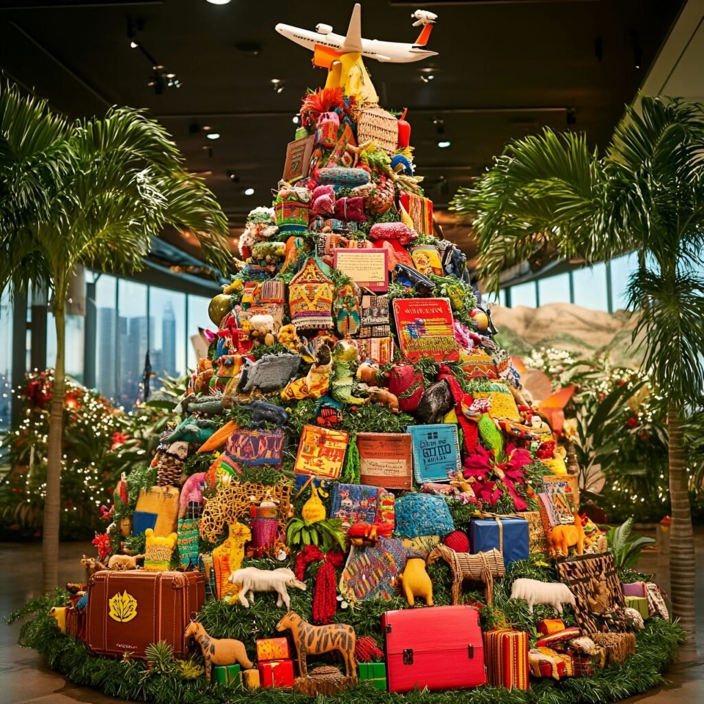 30. Travel-Inspired Christmas Tree: Journey Around the World in Festive Style