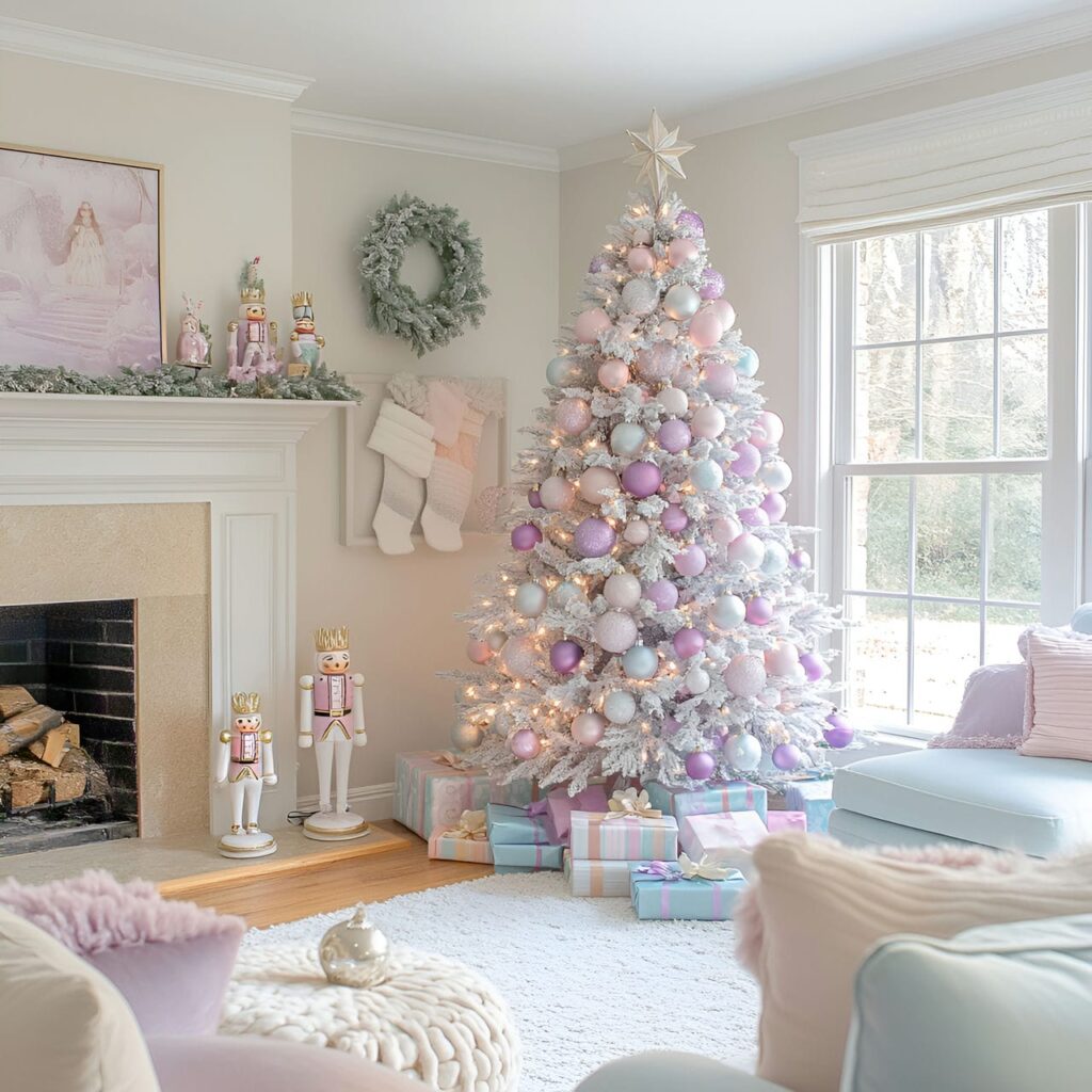 17. Sugarplum Nutcracker Pastel Christmas Delight with Nutcracker Décor