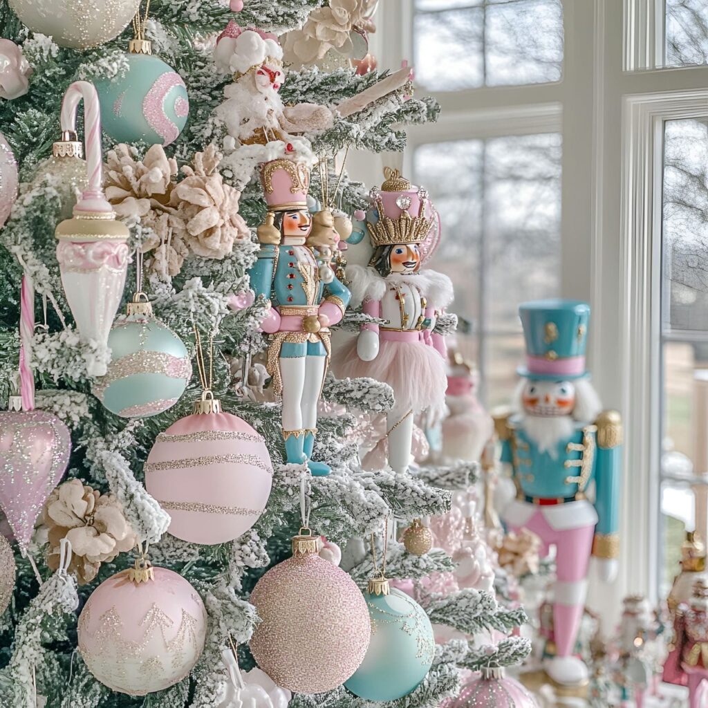 17. Sugarplum Nutcracker Pastel Christmas Delight with Nutcracker Décor