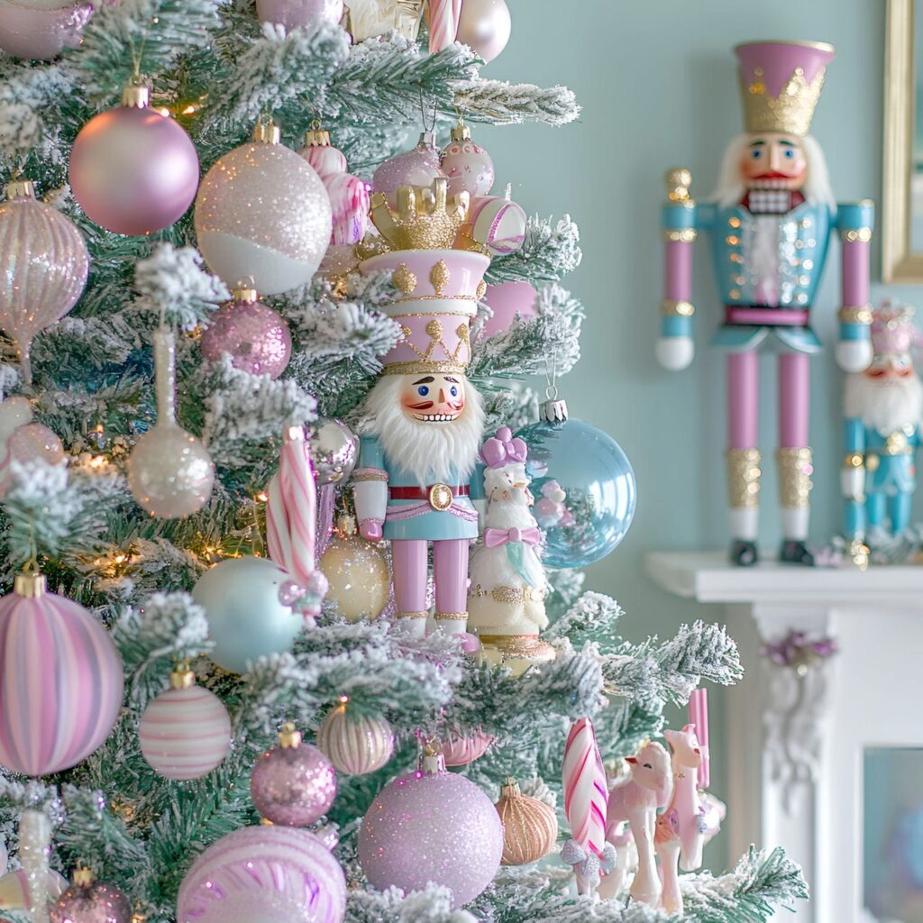 17. Sugarplum Nutcracker Pastel Christmas Delight with Nutcracker Décor