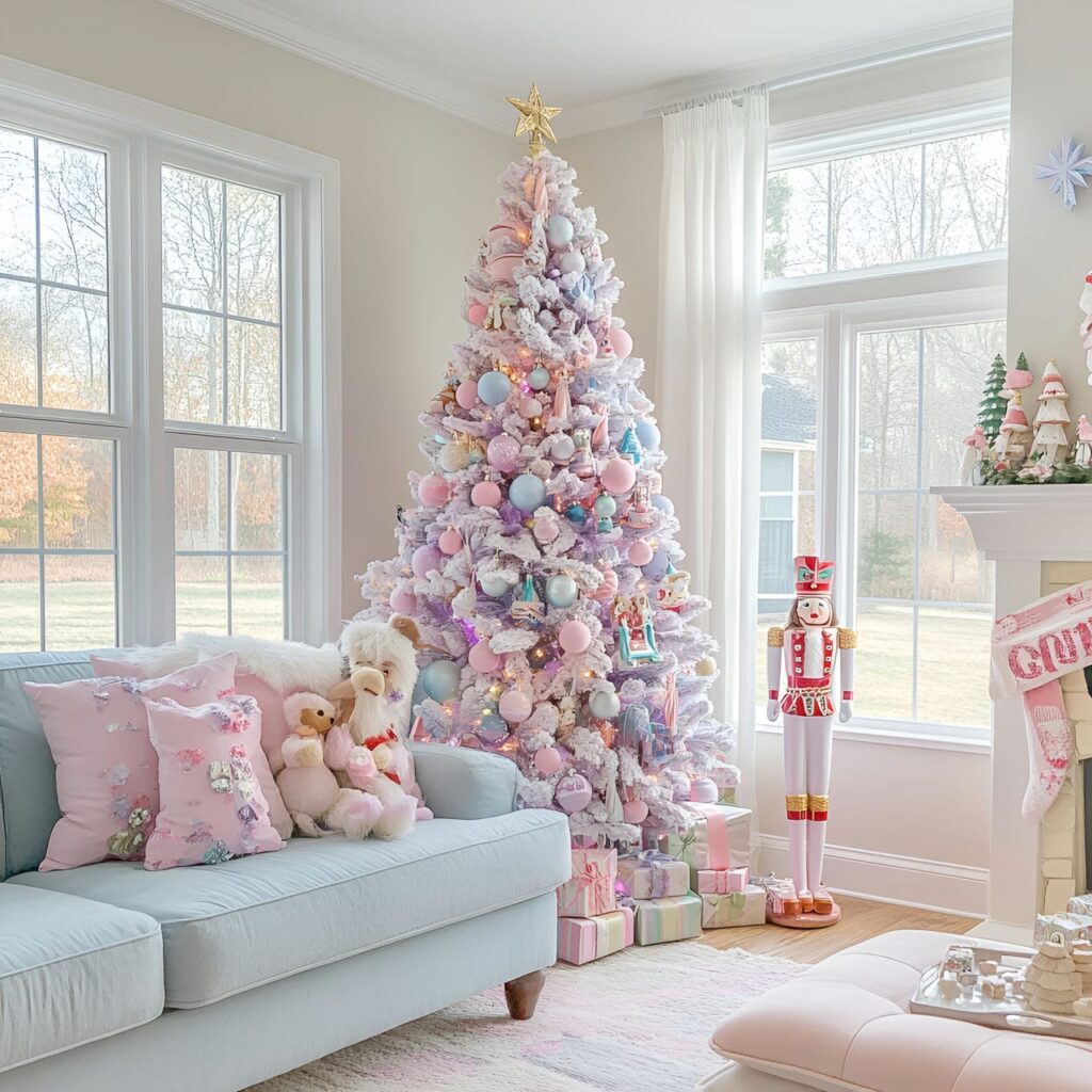 17. Sugarplum Nutcracker Pastel Christmas Delight with Nutcracker Décor