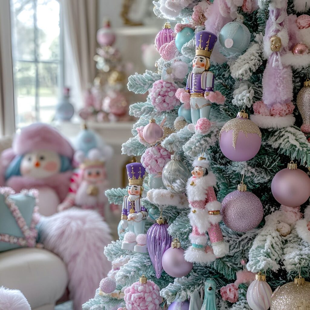 17. Sugarplum Nutcracker Pastel Christmas Delight with Nutcracker Décor