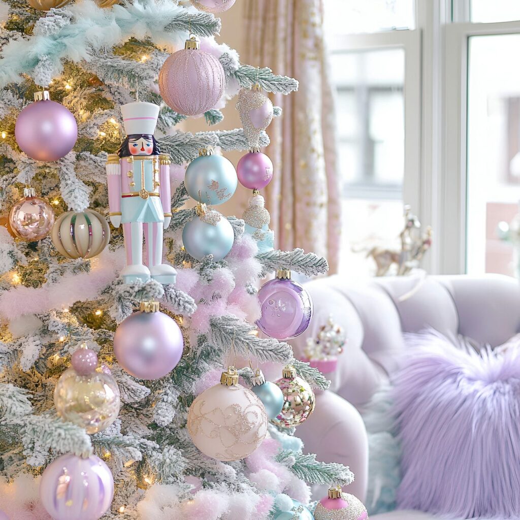 17. Sugarplum Nutcracker Pastel Christmas Delight with Nutcracker Décor