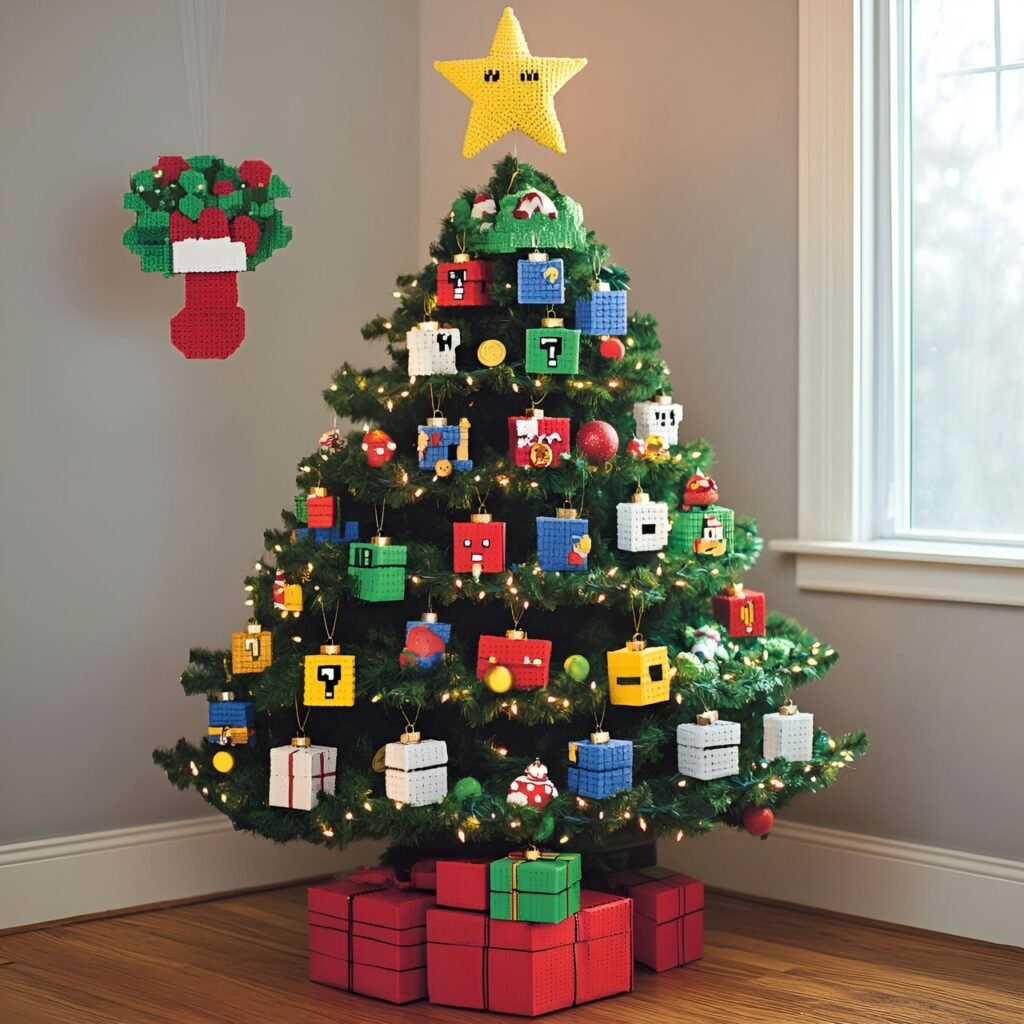 09. Mario Christmas Tree: Power-Up Your Holidays with Super Mario Décor