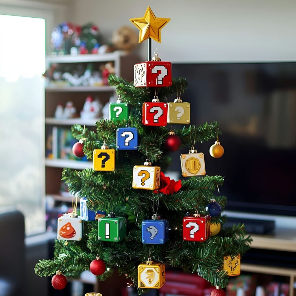 09. Mario Christmas Tree: Power-Up Your Holidays with Super Mario Décor