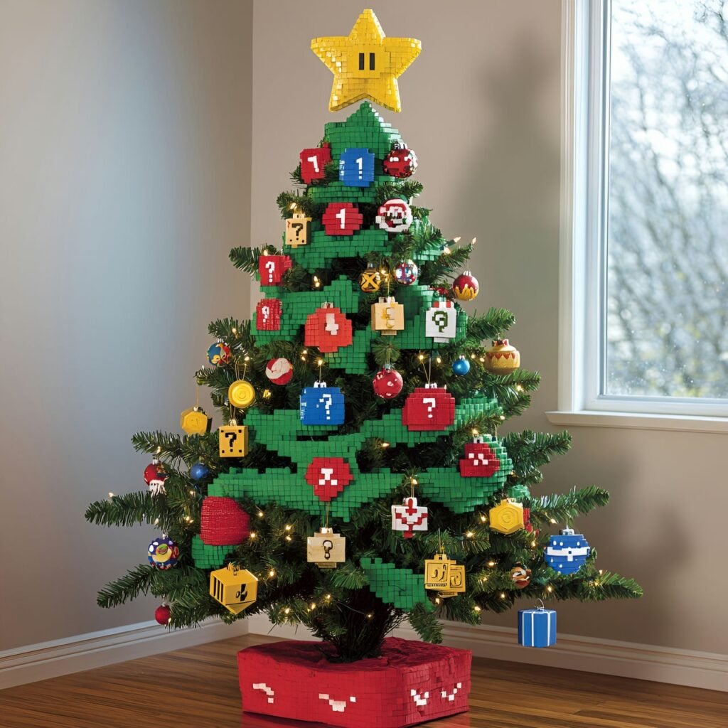 09. Mario Christmas Tree: Power-Up Your Holidays with Super Mario Décor