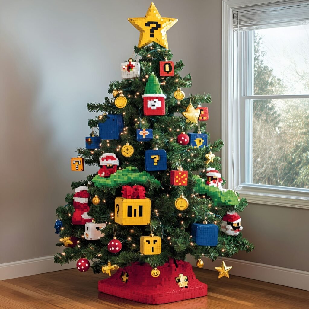 09. Mario Christmas Tree: Power-Up Your Holidays with Super Mario Décor