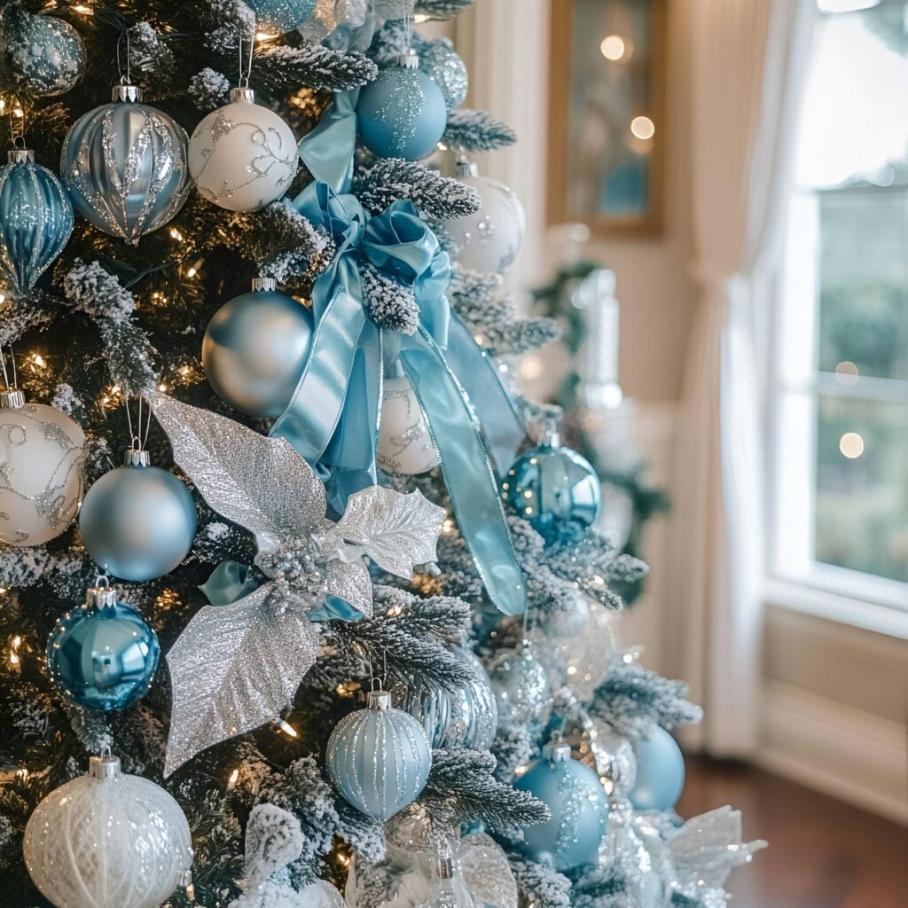 19. Tiffany-Inspired Pastel Christmas Elegance with Blue and Silver