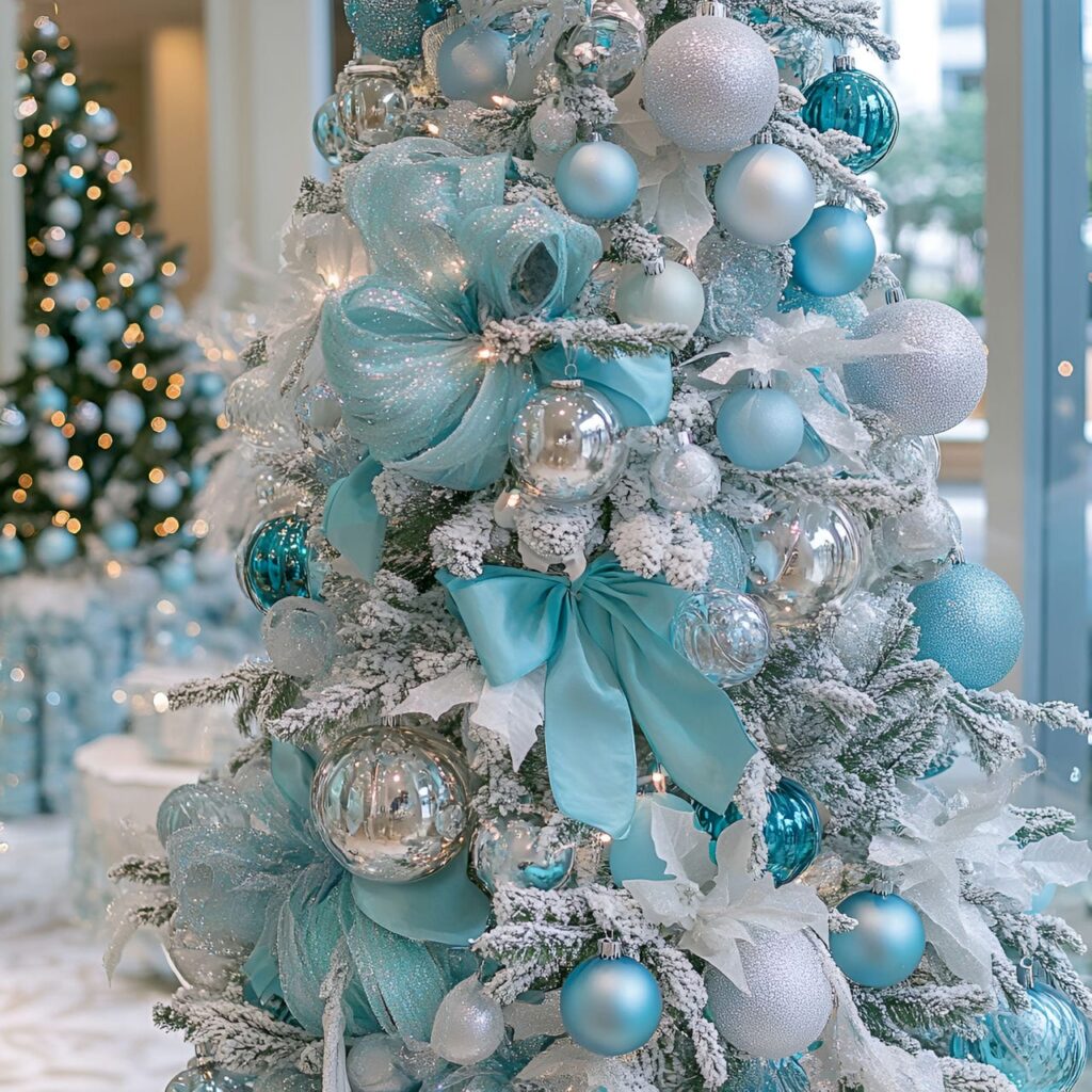 19. Tiffany-Inspired Pastel Christmas Elegance with Blue and Silver