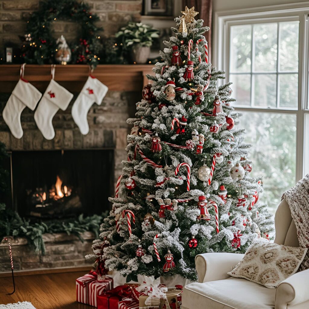 21. Tin Soldiers and Candy Cane Tree with Ribbon Garlands