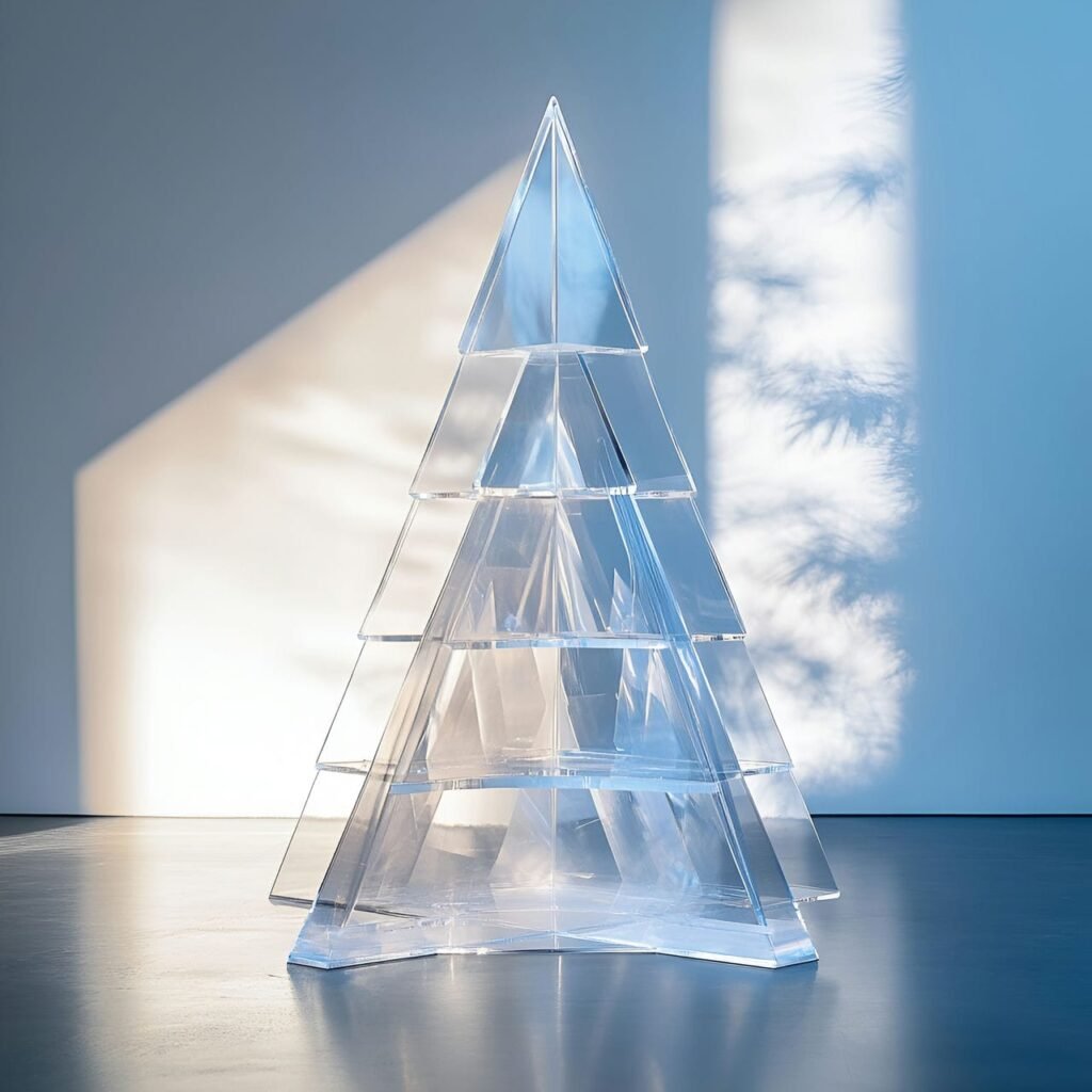 23. Transparent Acrylic Tree with a Modern, Minimalist Appeal