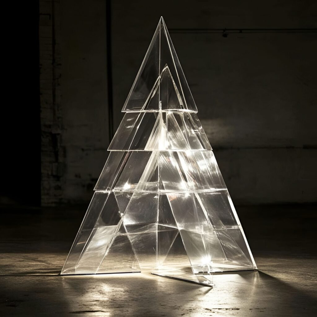 23. Transparent Acrylic Tree with a Modern, Minimalist Appeal