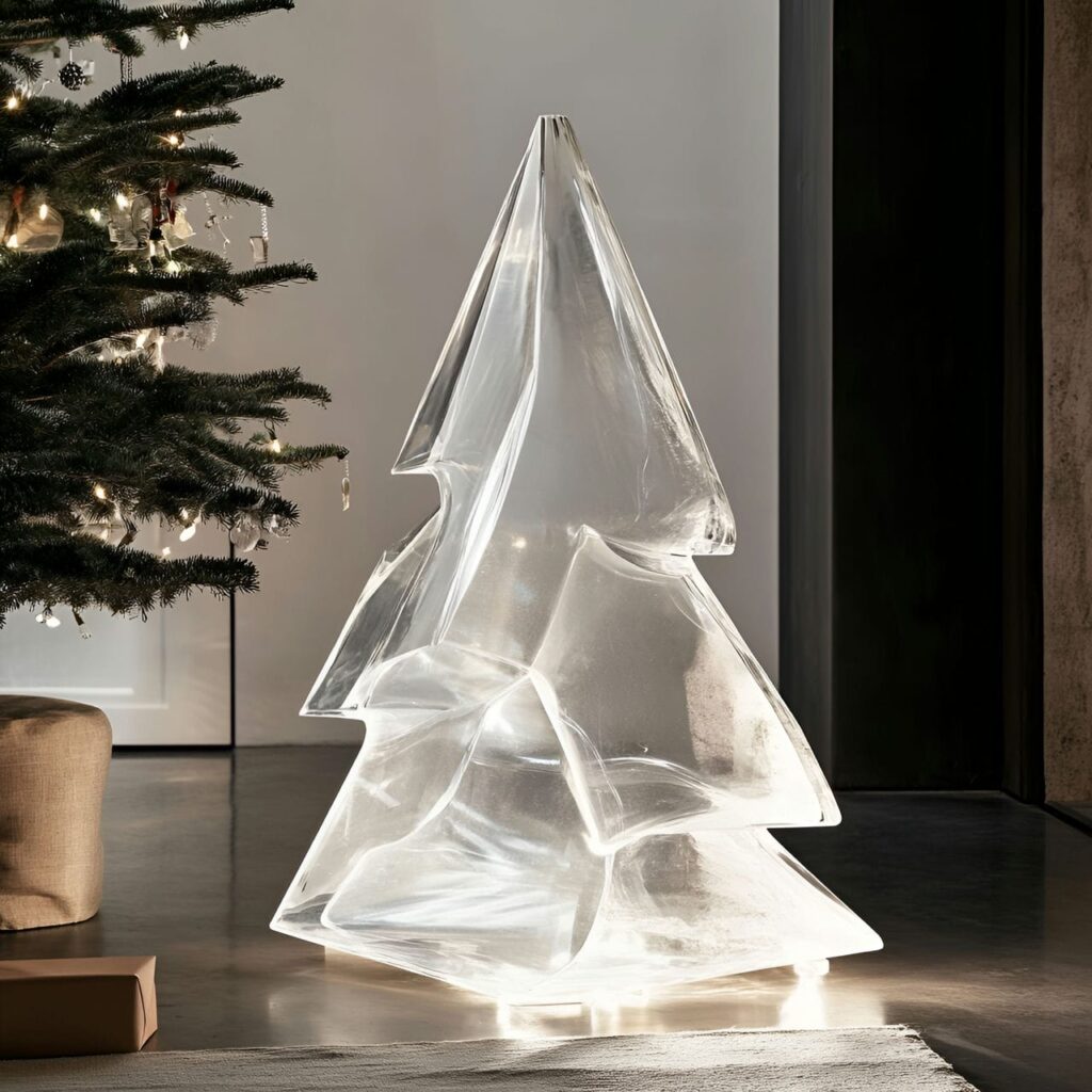 23. Transparent Acrylic Tree with a Modern, Minimalist Appeal