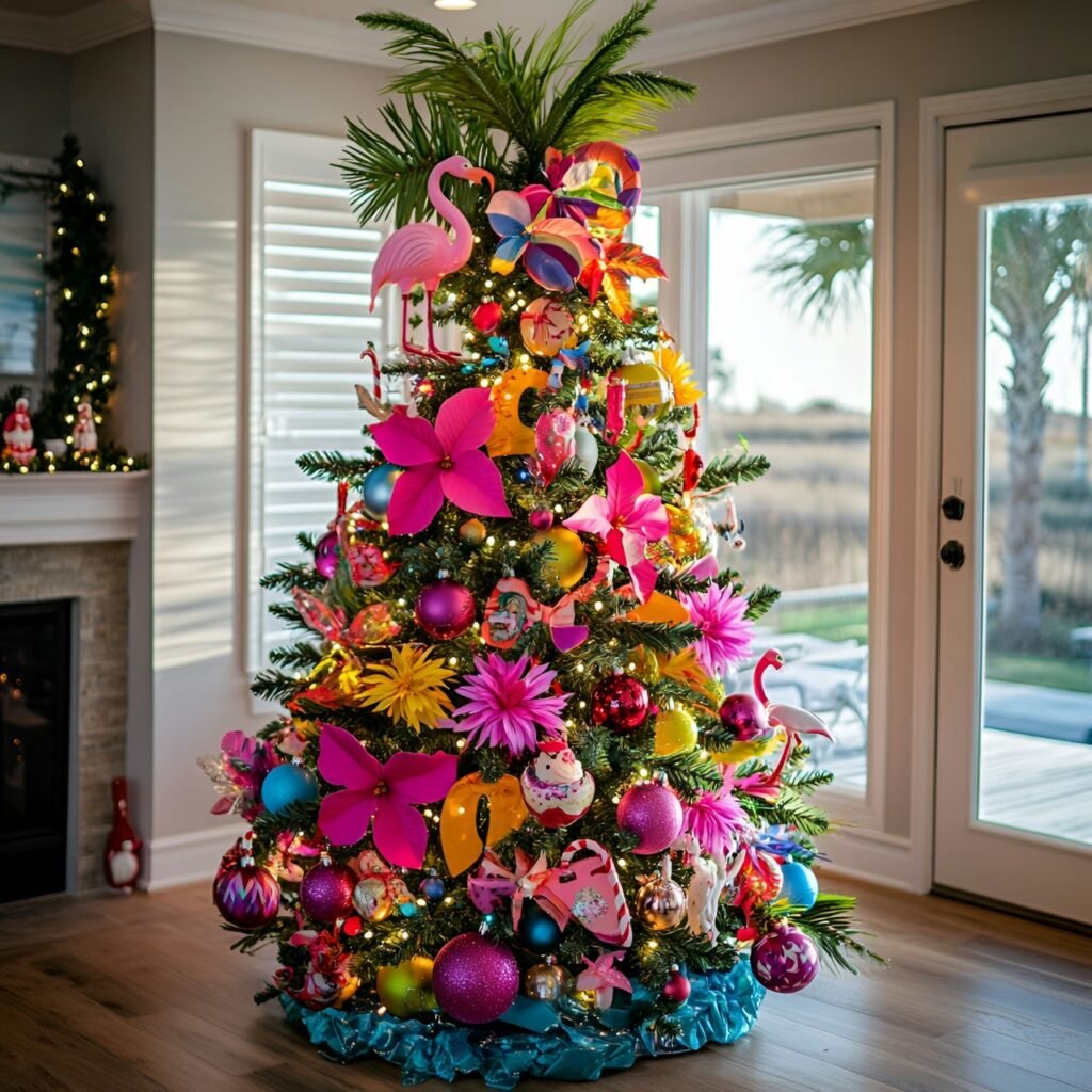 11. Beach-Themed Christmas Tree: Celebrate the Holidays with Coastal Charm