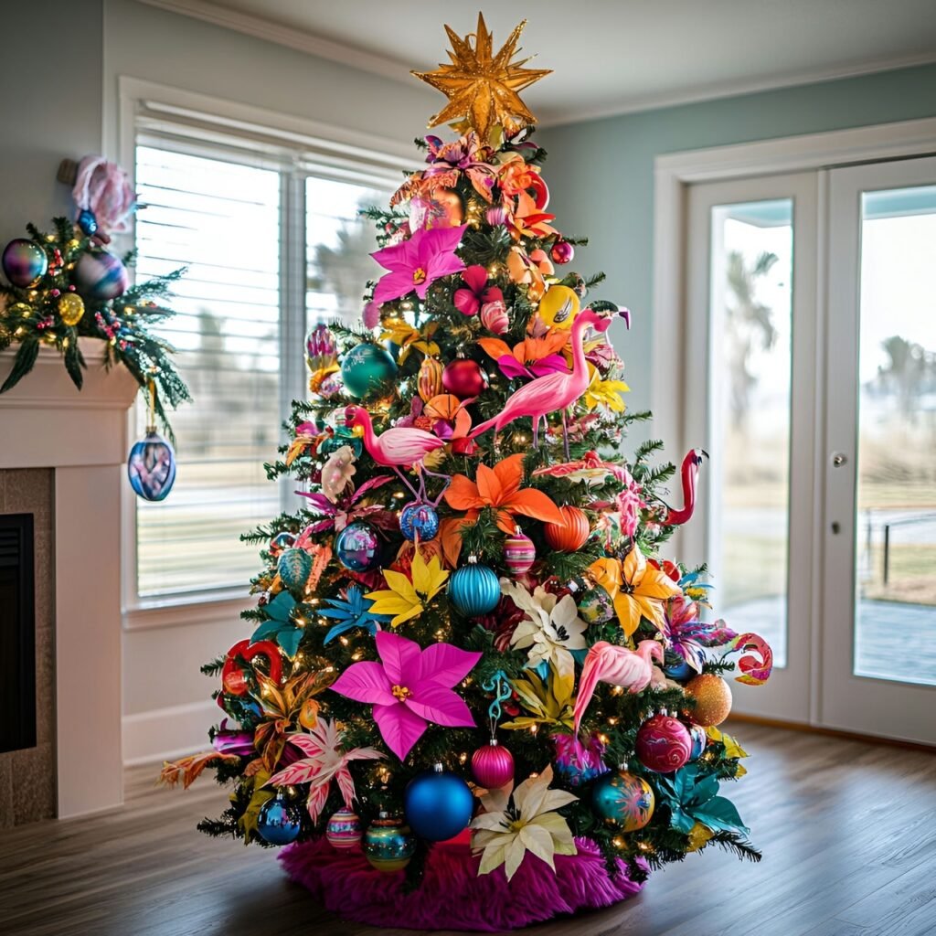 11. Beach-Themed Christmas Tree: Celebrate the Holidays with Coastal Charm