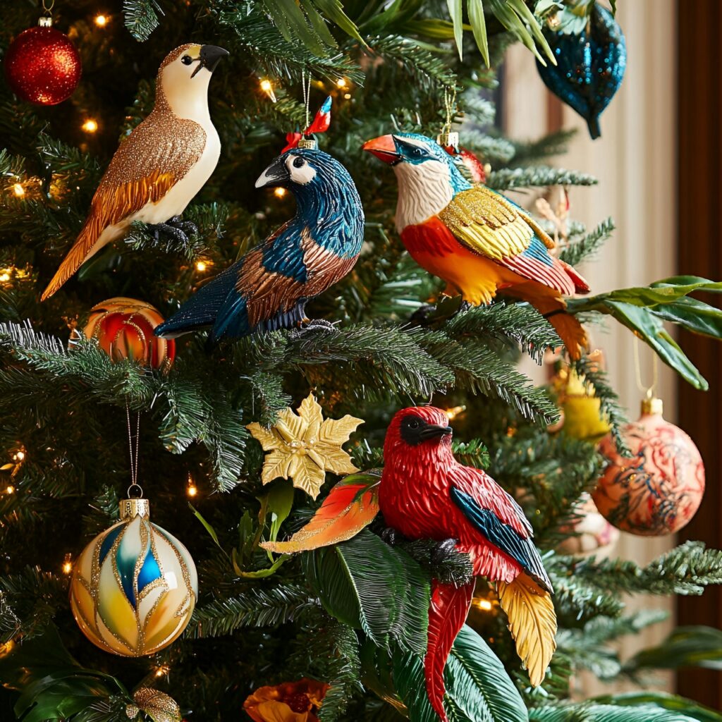 21. Wildlife and Nature Christmas Tree: Rustic and Earthy Holiday Décor Ideas