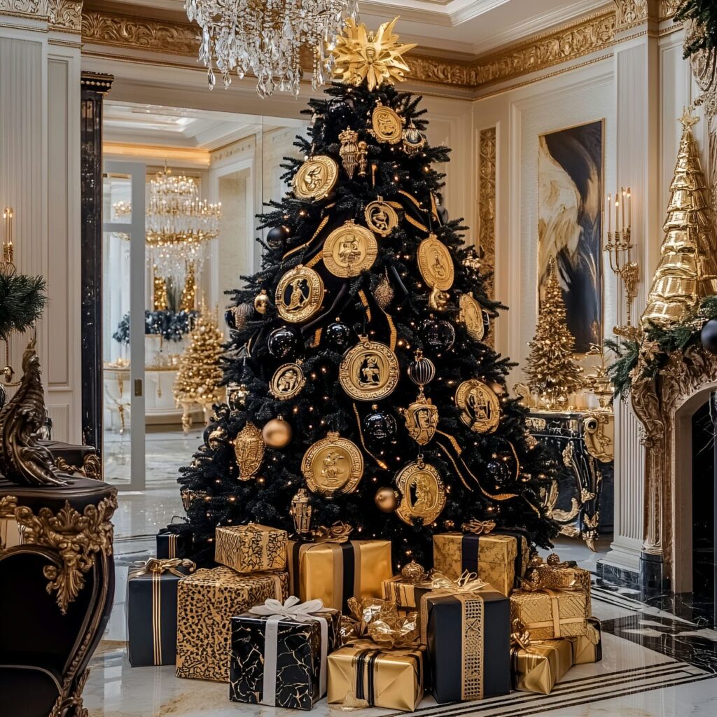 15. Versace Christmas Tree with Medusa and Greek Key Details