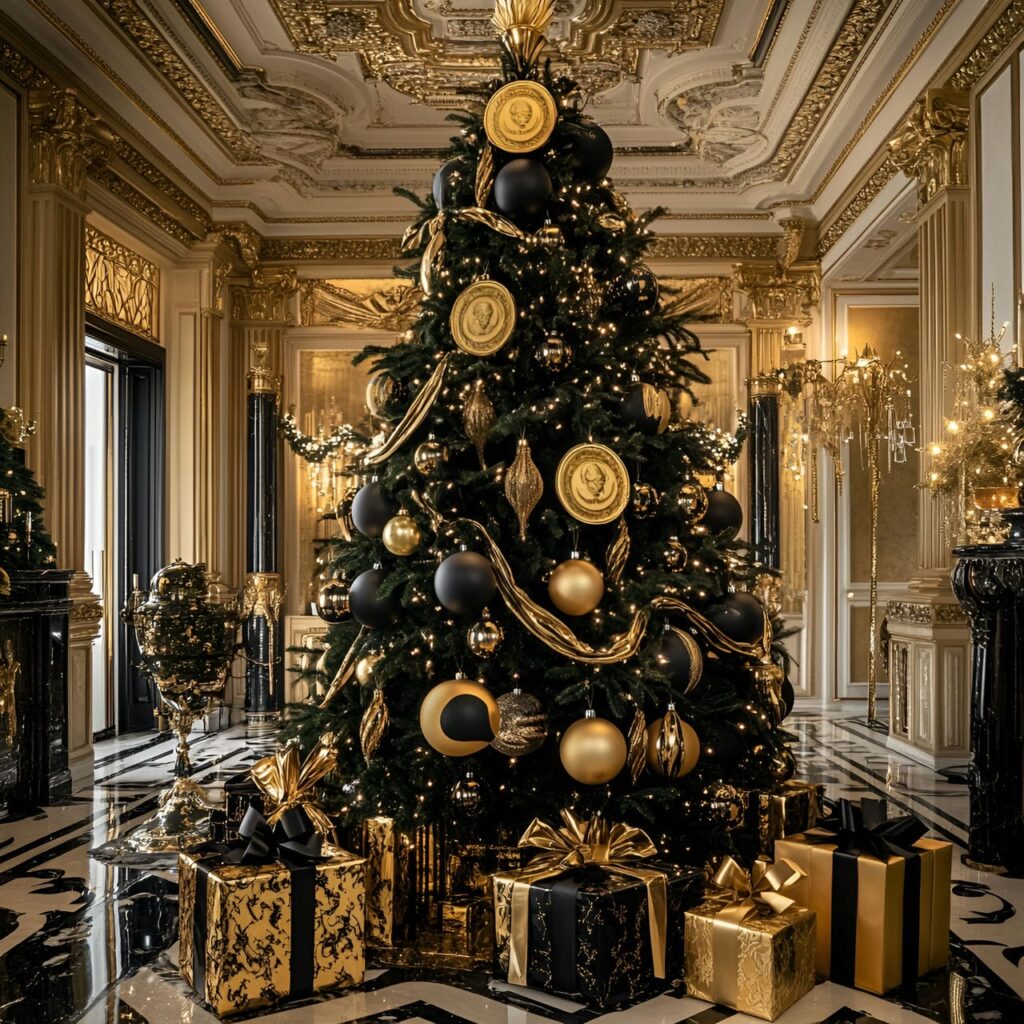 15. Versace Christmas Tree with Medusa and Greek Key Details