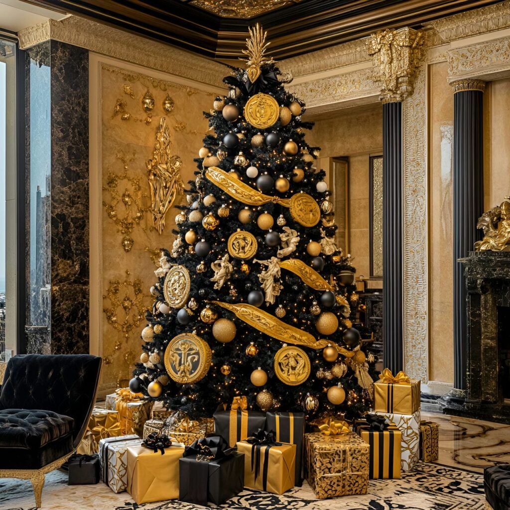 15. Versace Christmas Tree with Medusa and Greek Key Details