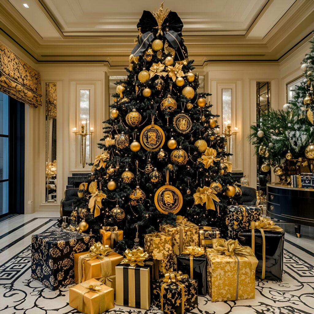 15. Versace Christmas Tree with Medusa and Greek Key Details