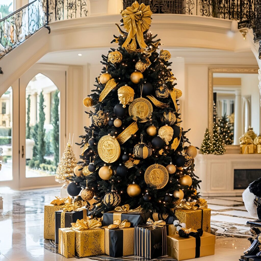 15. Versace Christmas Tree with Medusa and Greek Key Details