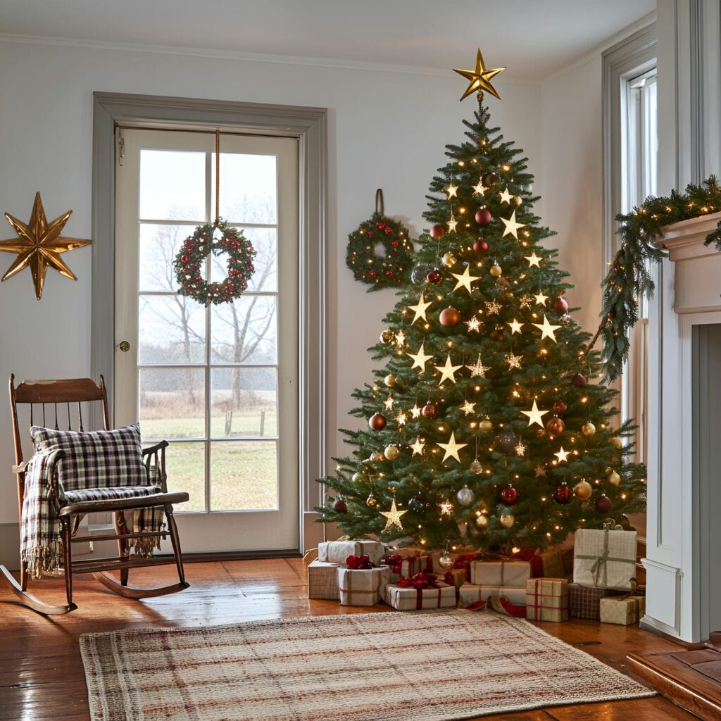 17. Vintage Star Garland Tree with Hand-Cut Star Garlands