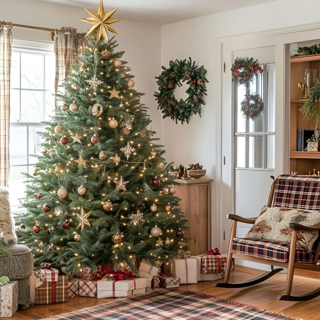 17. Vintage Star Garland Tree with Hand-Cut Star Garlands