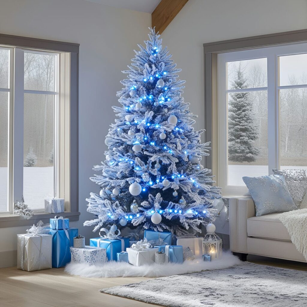 07. Winter Wonderland Blue LED Tree with Icy Blue Accents