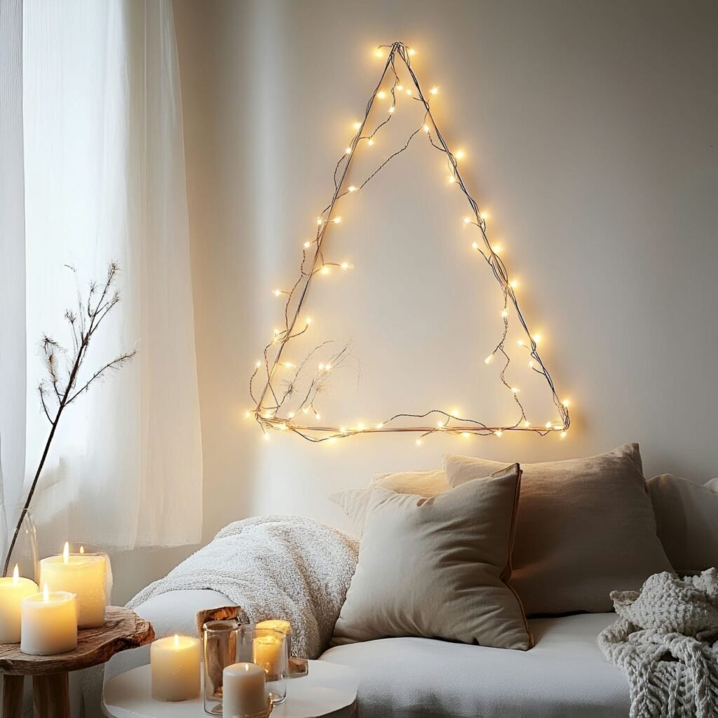 28. Wire Triangle with Fairy Lights with Subtle Glow