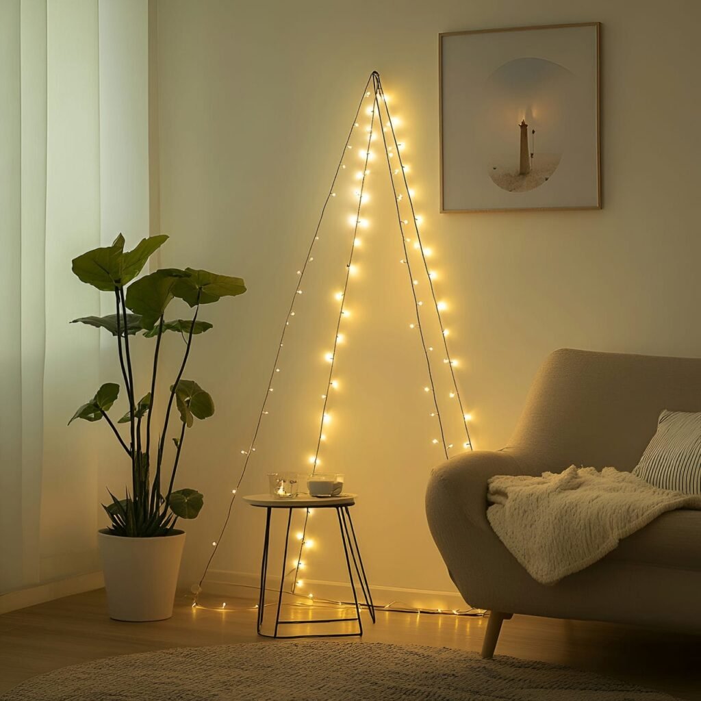 28. Wire Triangle with Fairy Lights with Subtle Glow