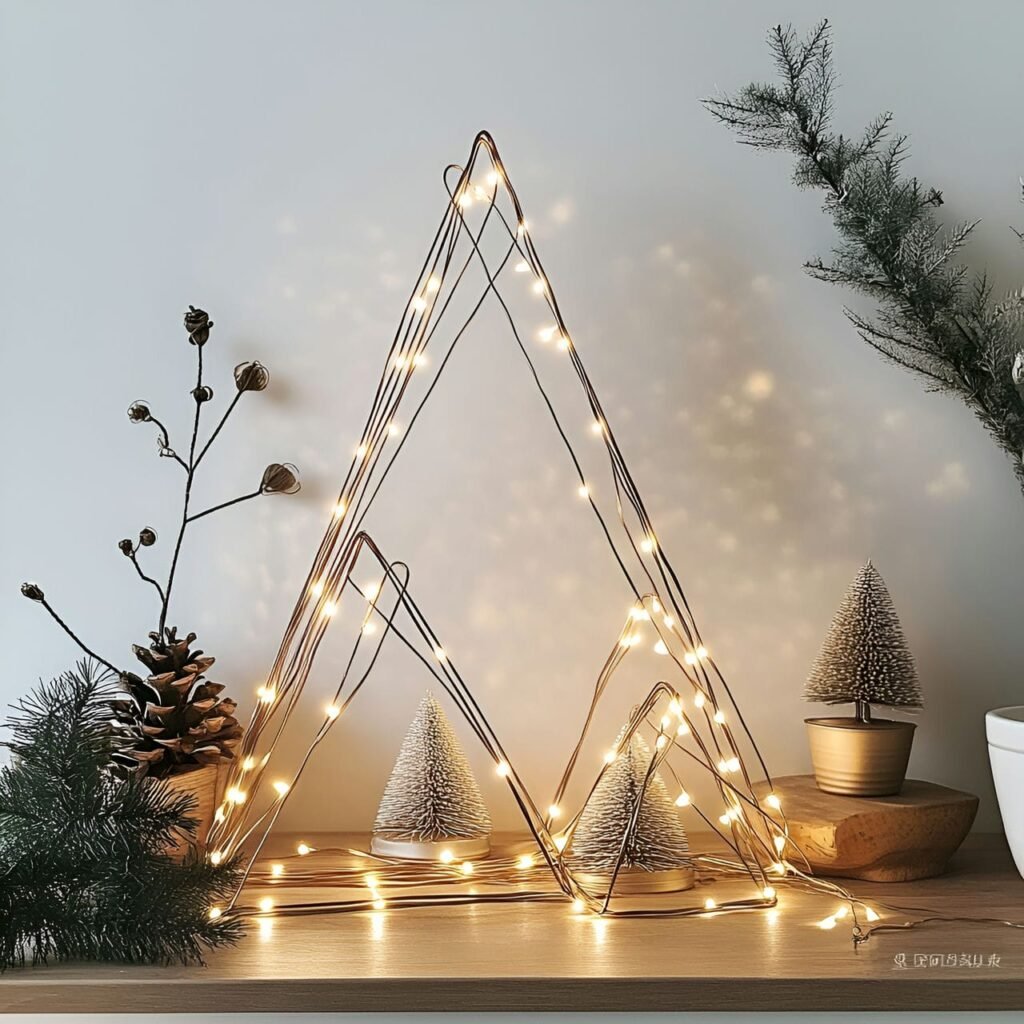 28. Wire Triangle with Fairy Lights with Subtle Glow