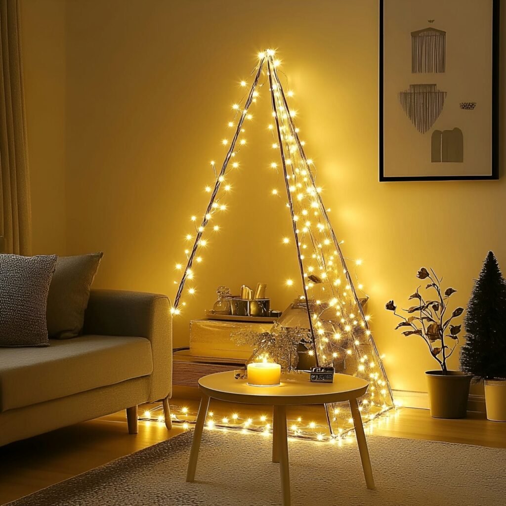 28. Wire Triangle with Fairy Lights with Subtle Glow