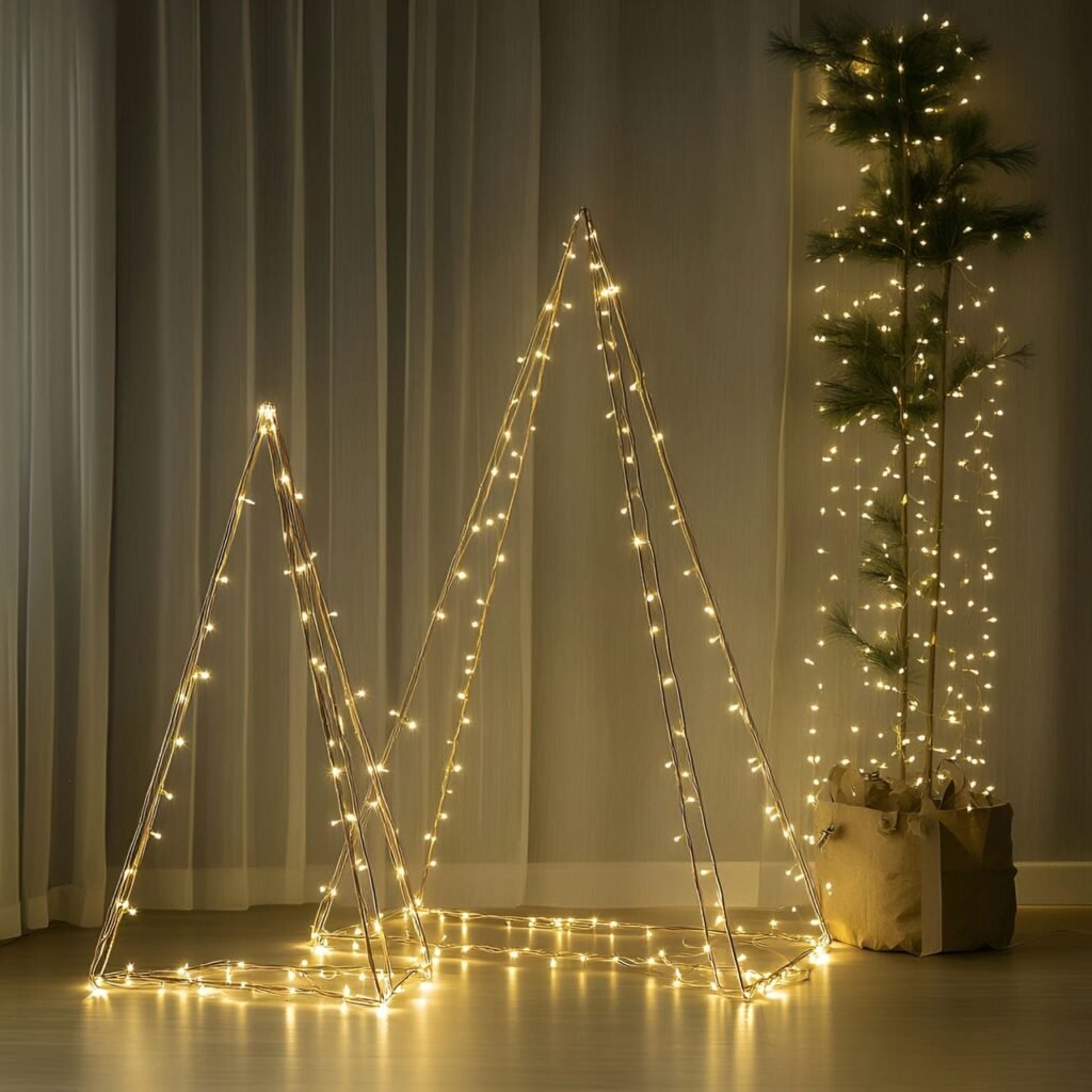 28. Wire Triangle with Fairy Lights with Subtle Glow