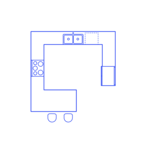 G Shape Peninsula Kitchen