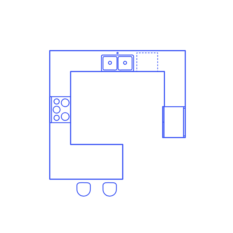 G Shape Peninsula Kitchen