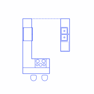 broken peninsula kitchen